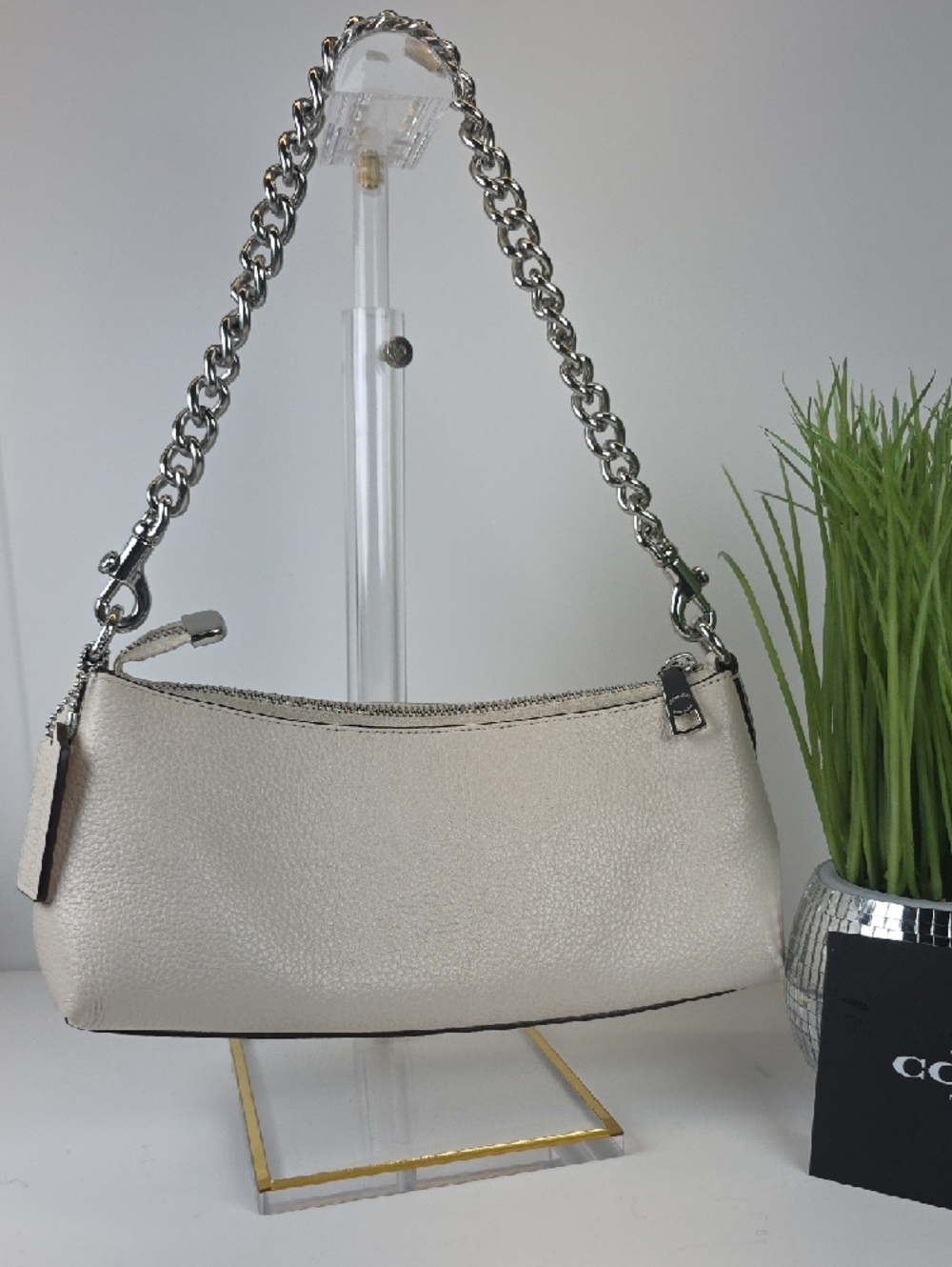 Coach Charlotte Hobo White Ivory Shoulder Hand Bag - Picture 7 of 13